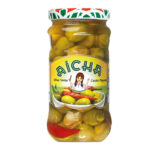 Olives vertes cassées piquantes Aicha 220 grammes