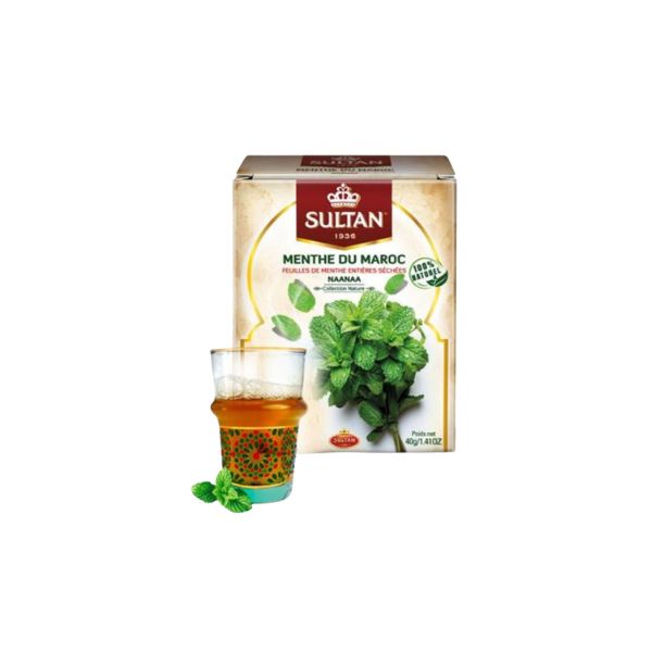 4EI019 FEUILLES DE MENTHE ENTIERE Feuilles de menthe entières séchées Sultan 1936 40 grammes – Image 1
