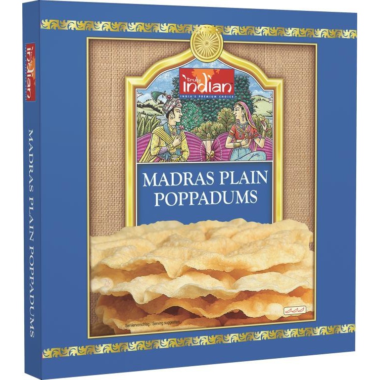 TRULY INDIAN MADRAS PLAIN POPPADUMS 112G