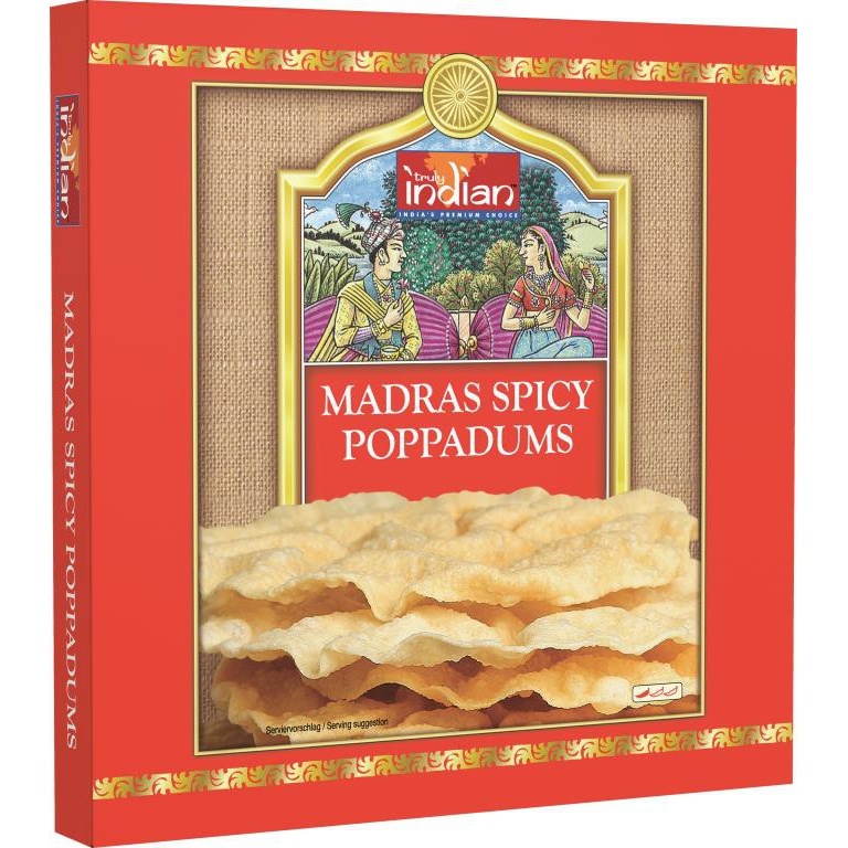 TRULY INDIAN MADRAS SPICY POPPADUMS 112G