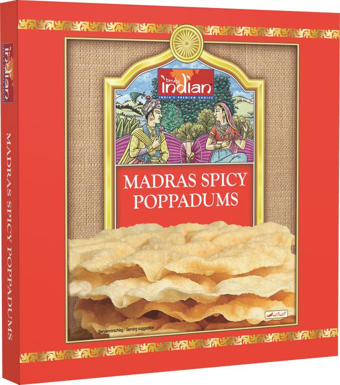 TRULY INDIAN MADRAS SPICY POPPADUMS 112G