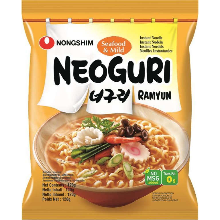 NONG SHIM NOUILLES INSTANT. NEOGURI FRUITS DE MER DOUX 120G