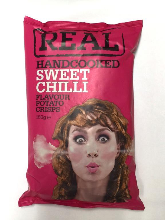 REAL HANDCOOKED CHIPS SWEET CHILLI 150GRS
